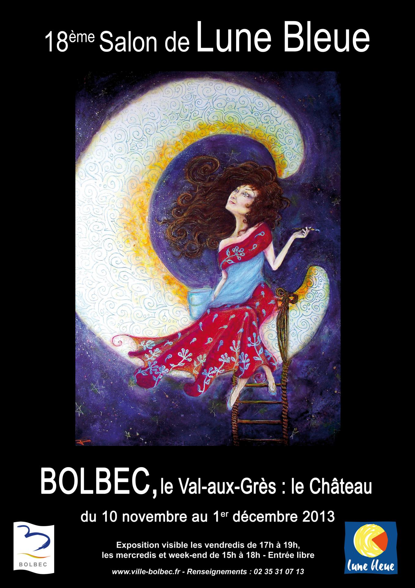 Affiche salon lune bleue a3